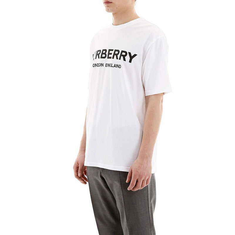 Burberry Cotton Logo Printing Classic Short Sleeve Unisex White 8026017
