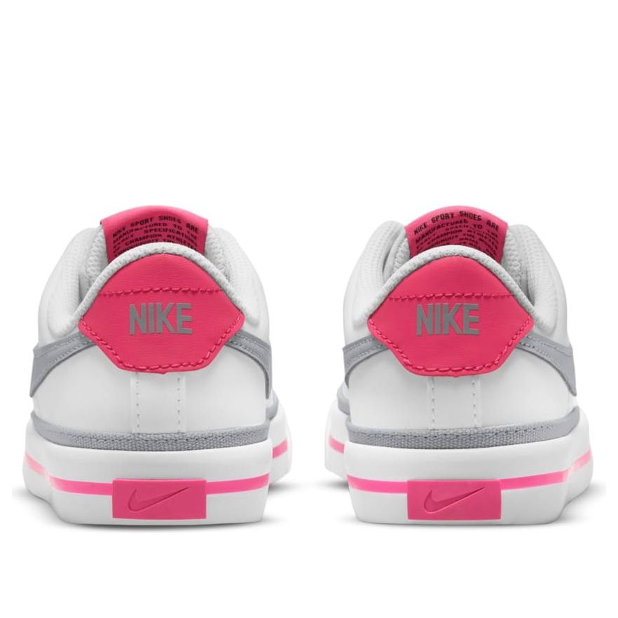 (GS) Nike Court Legacy 'White Pink Prime Light Smoke Grey' DA5380-111