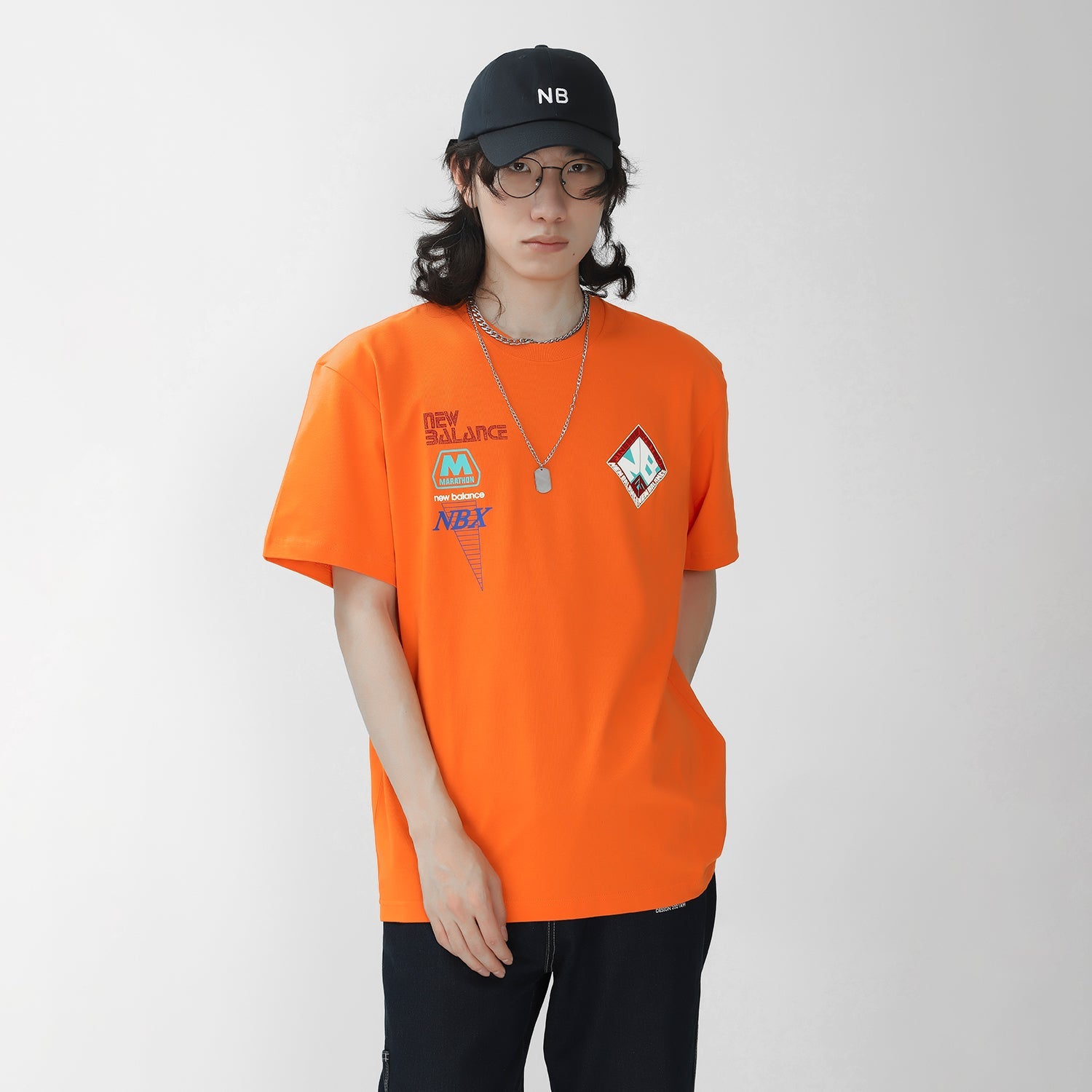 New Balance x Salehe Bembury Unisex Printing Logo Round-neck Tee Orange MT11563-VRO