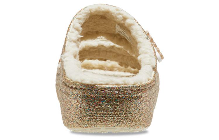 (WMNS) Crocs Classic Cozzzy Glitter Sandals 'Multi Gold' 208124-93S