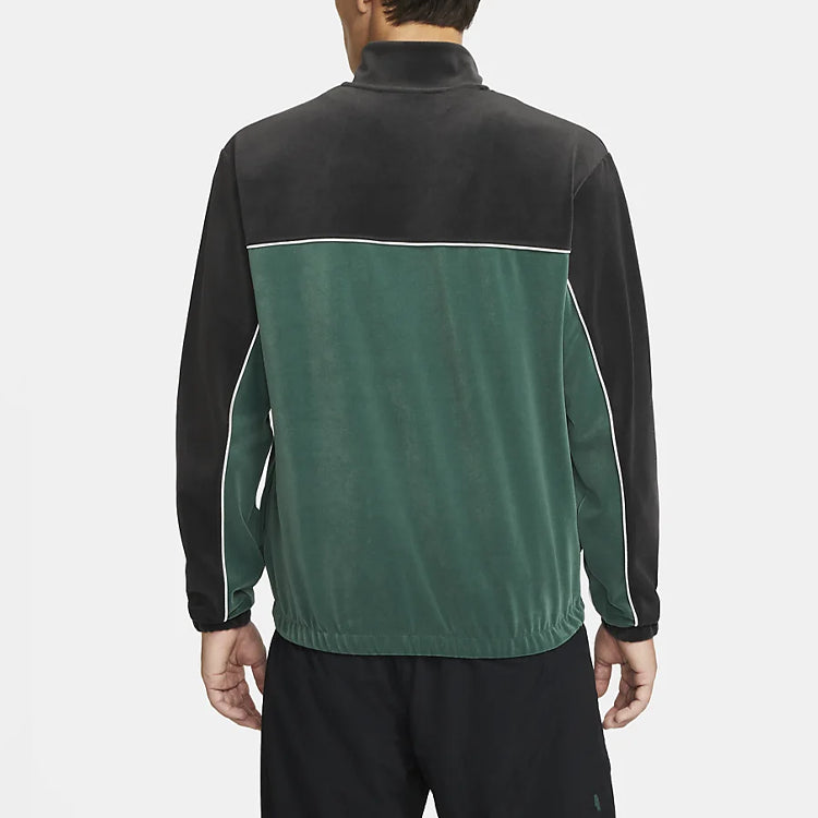 Nike SB Casual Logo Colorblock Velvet Skateboard Jacket Green DD0574-333