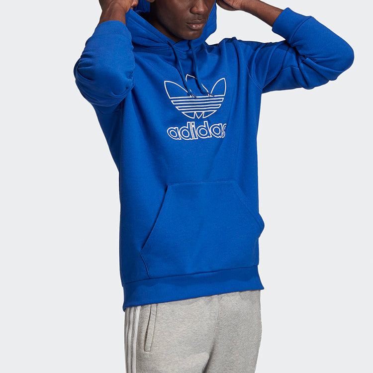 adidas originals Outline Trefoil logo Printing Sports Pullover Blue GF4101