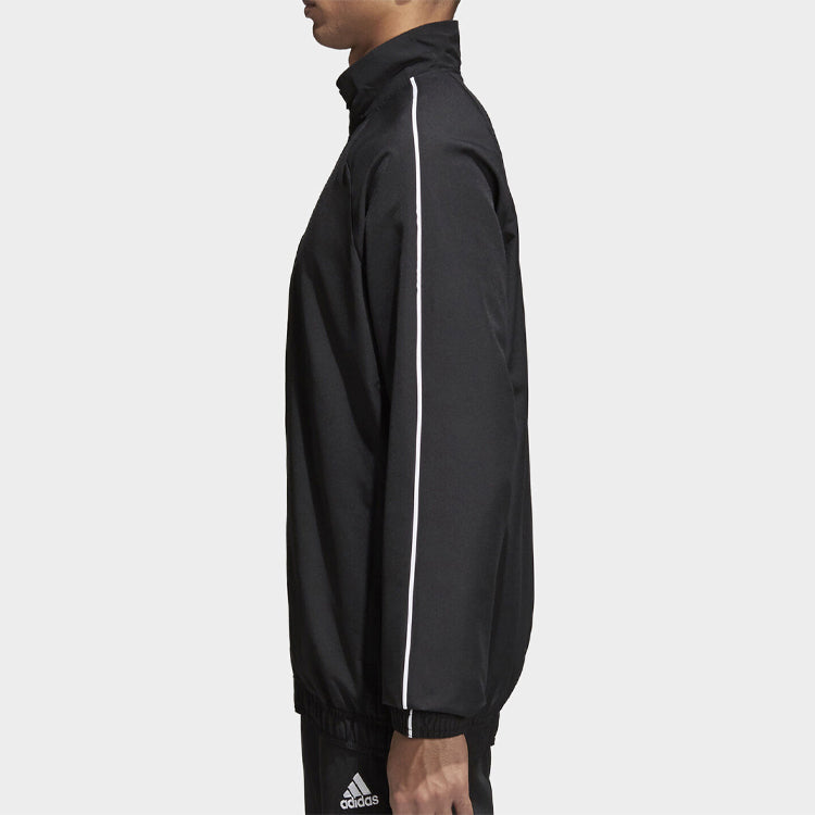 Men's adidas Logo Printing Solid Color Casual Sports Jacket Black CE9042