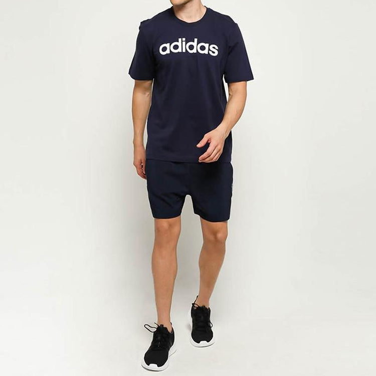 adidas Lin Tee Sports Stylish Short Sleeve Blue DU0406