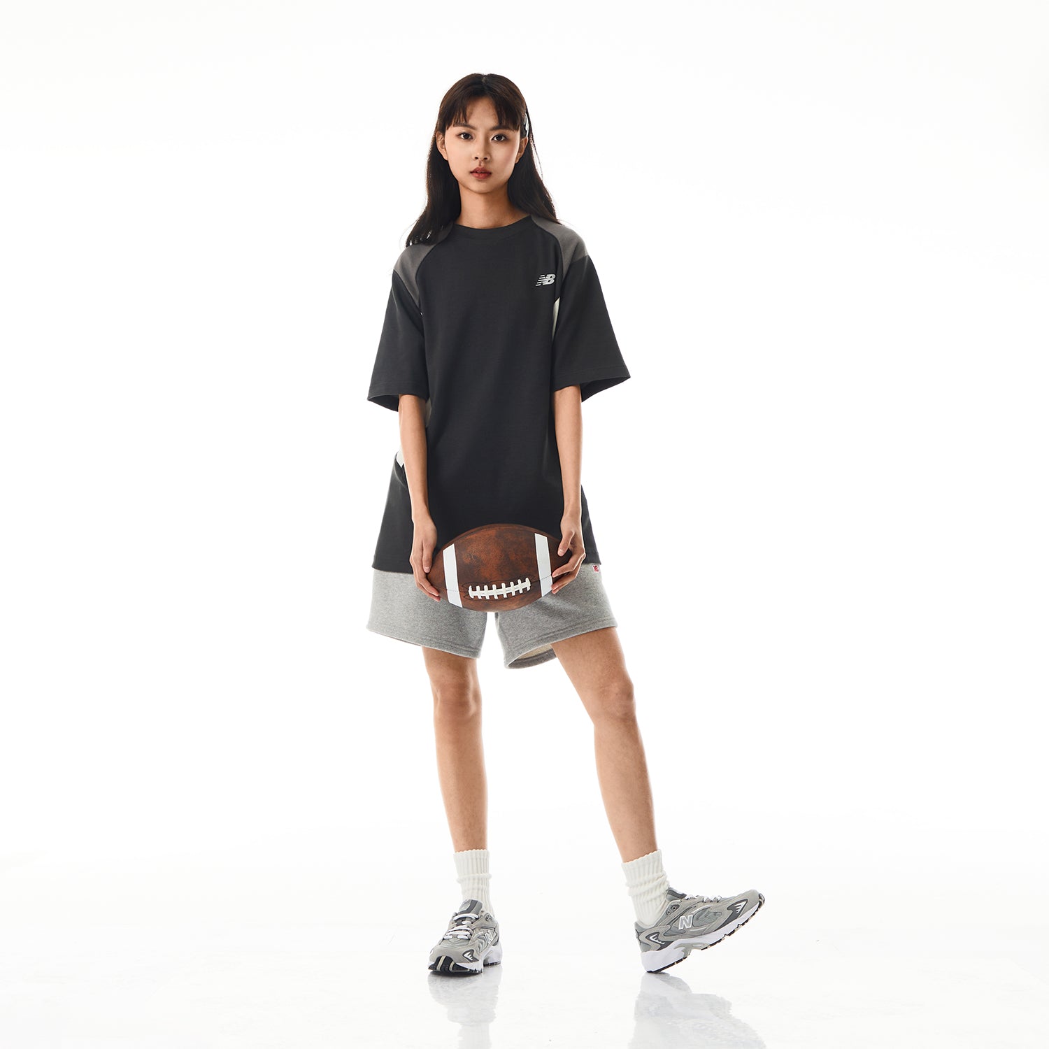 New Balance x LiangDong Color Block T-Shirt Asia Sizing 'Dark Grey' NEE17113-DKG