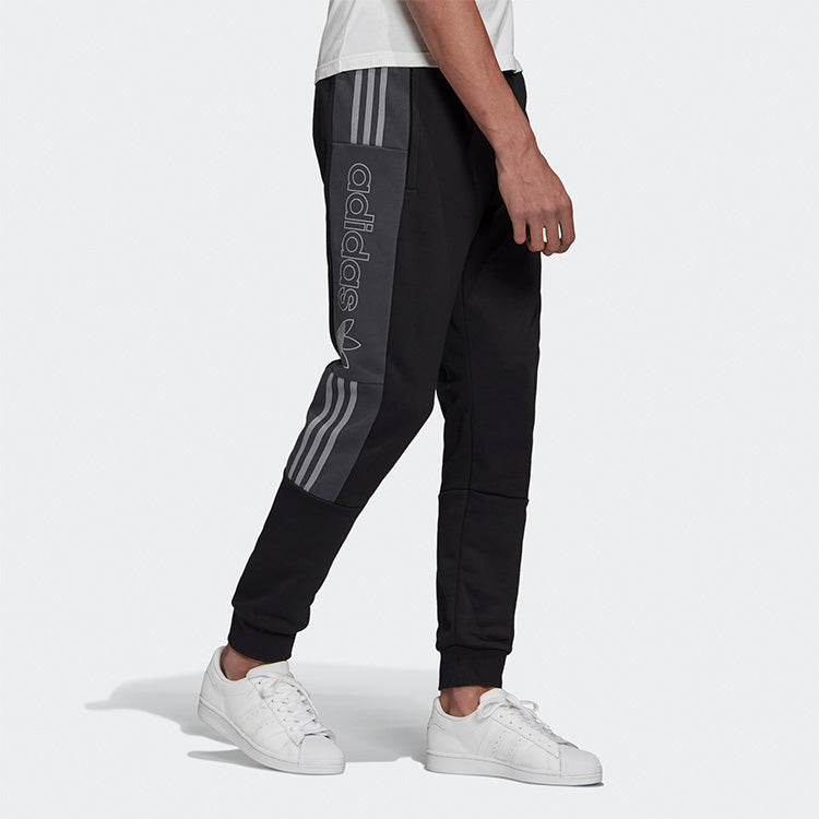 adidas originals Bx-20 Sweat logo Printing Colorblock Knit Bundle Feet Sports Pants Black GD5791