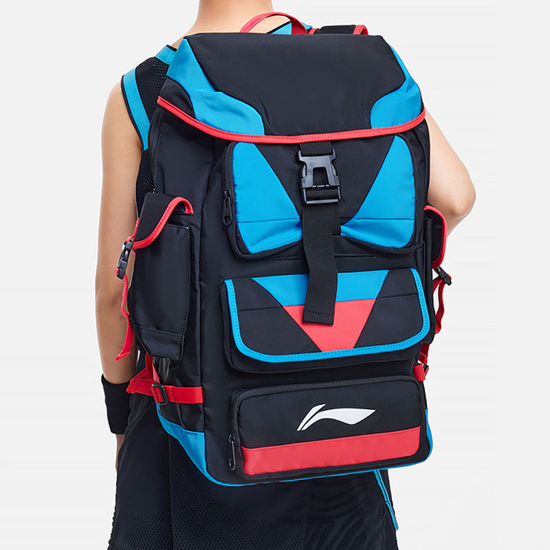 Li-Ning Basketball Outdoor Backpack Large 'Black Blue Red' ABSS315-1