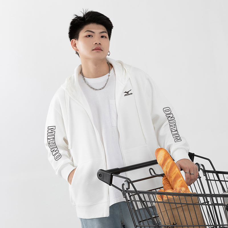 Mizuno Logo Sweat Jacket 'White' A2CA2A41