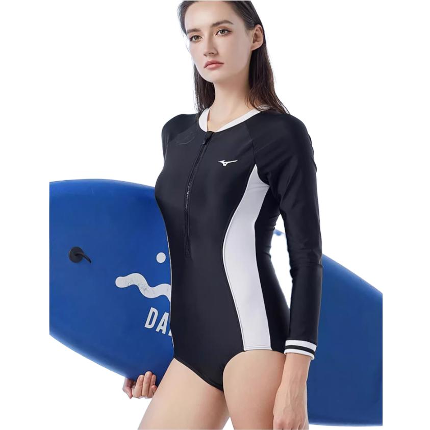 Mizuno Quick Dry Long Sleeve Swimsuit 'Black' N2CA1335
