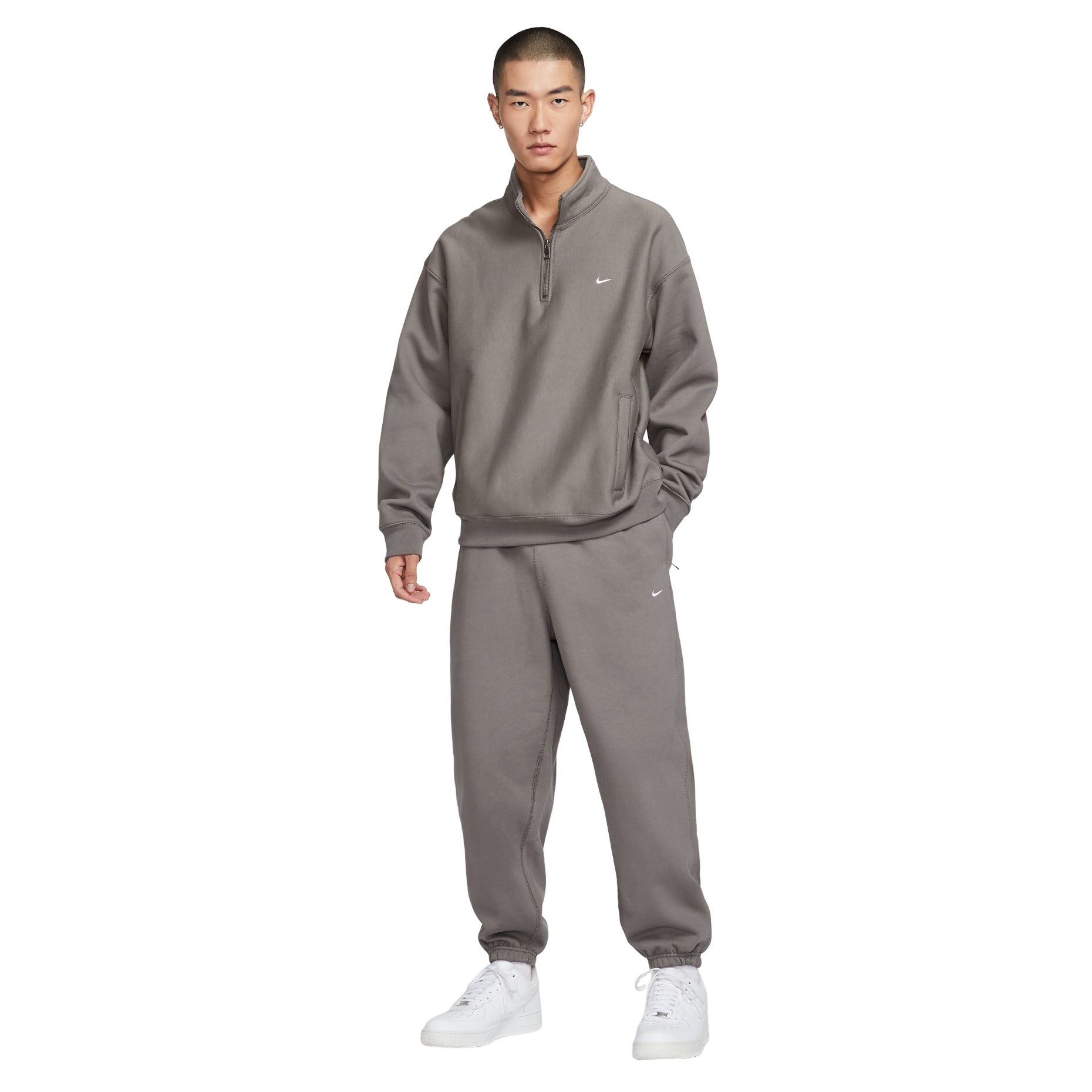 Nike Solo Swoosh Cuffed Fleece Trousers 'Cave Stone' HV1089-289