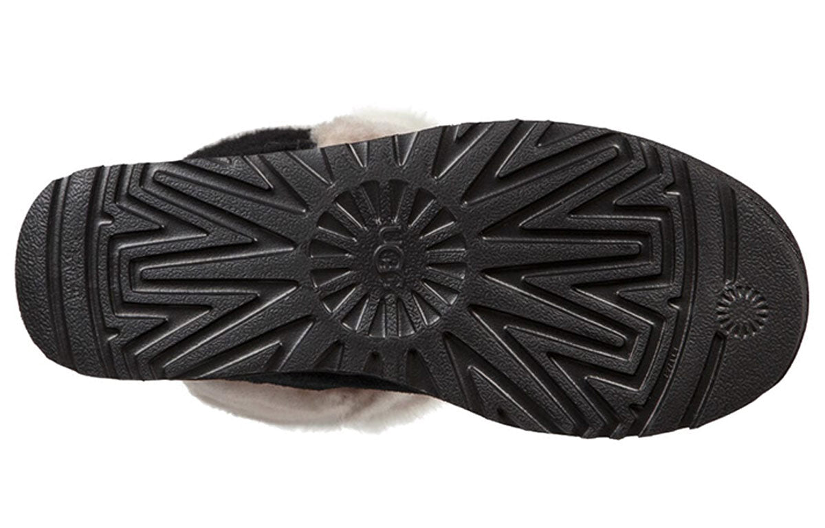 (WMNS) UGG Classic Short Patchwork Fluff Stay Warm Cozy Fleece Lined Black 1098071-BLK