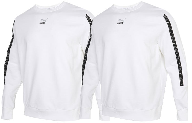 PUMA Elevate Crew Neck Long Sleeve Sweater 'White Black' 531072-02