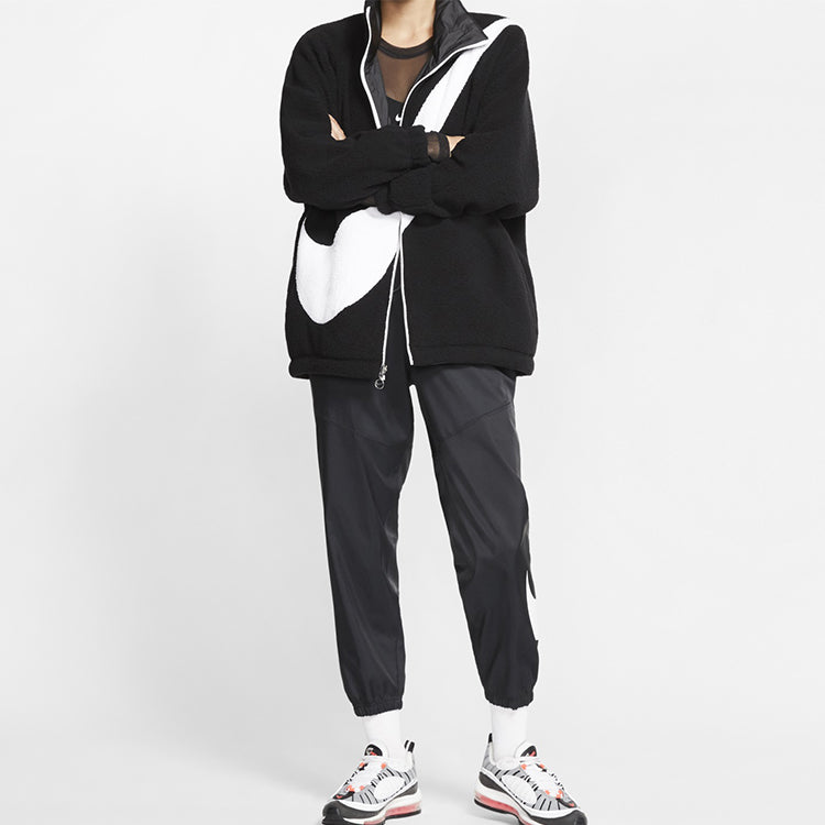 (WMNS) Nike Big Swoosh Large Logo lamb's wool Reversible Jacket US Edition Black CI8937-010