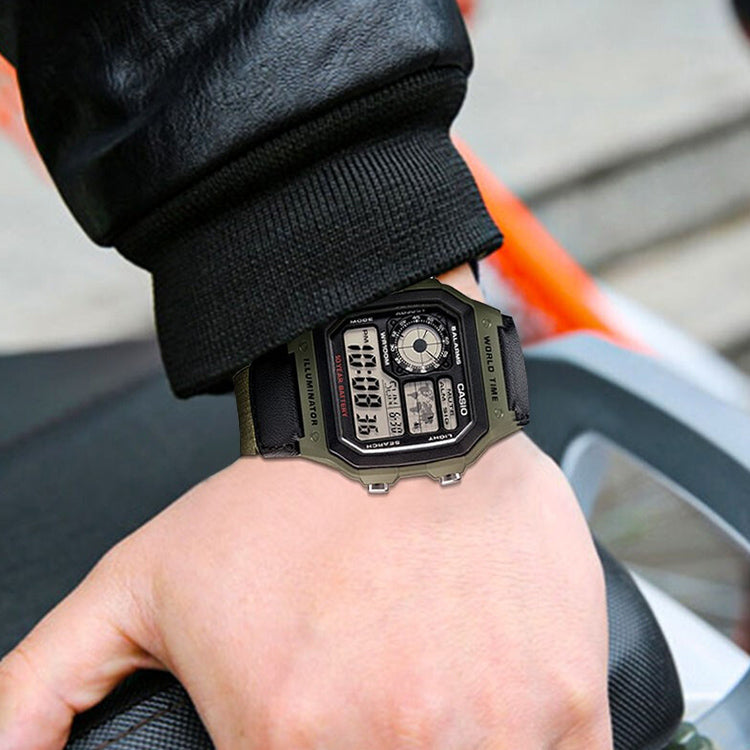 CASIO G Shock Square Sport Quartz Men Sports Mens Black Digital AE-1200WHB-3B