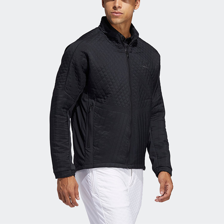 adidas Quilting Jk Golf Sports Stand Collar Jacket Black FS6957