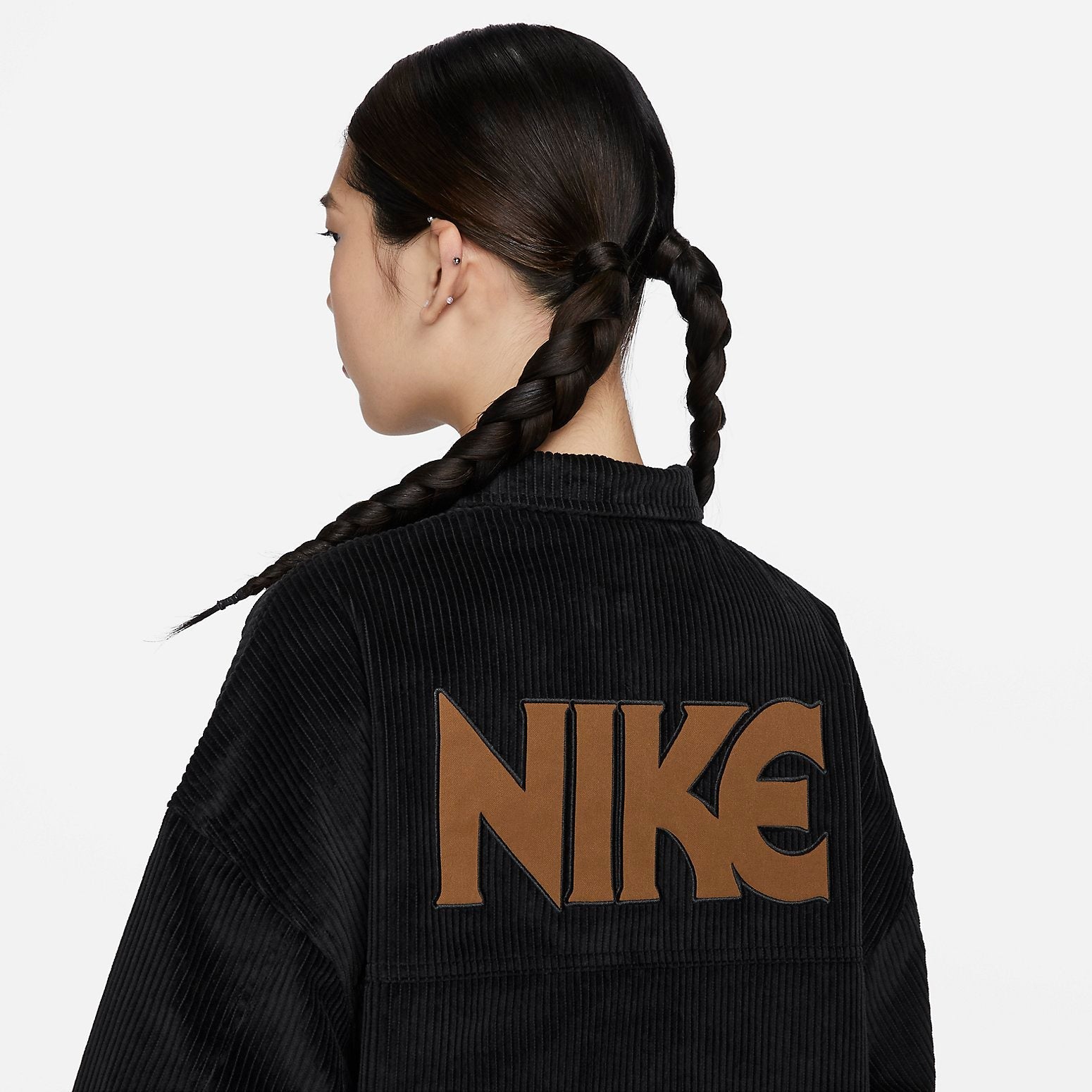 (WMNS) Nike Sportswear Corduroy Jacket 'Black' HF0355-010