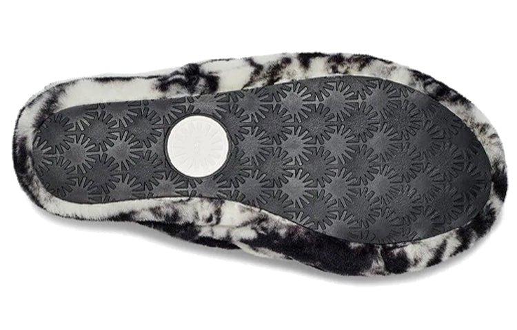 (WMNS) UGG Fluff Yeah Slide Marble 'Black White' 1122554-BLK