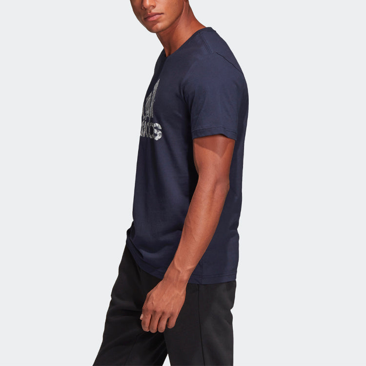 adidas Mh Bos Graph Logo Printing Round Neck Short Sleeve Blue DV3087