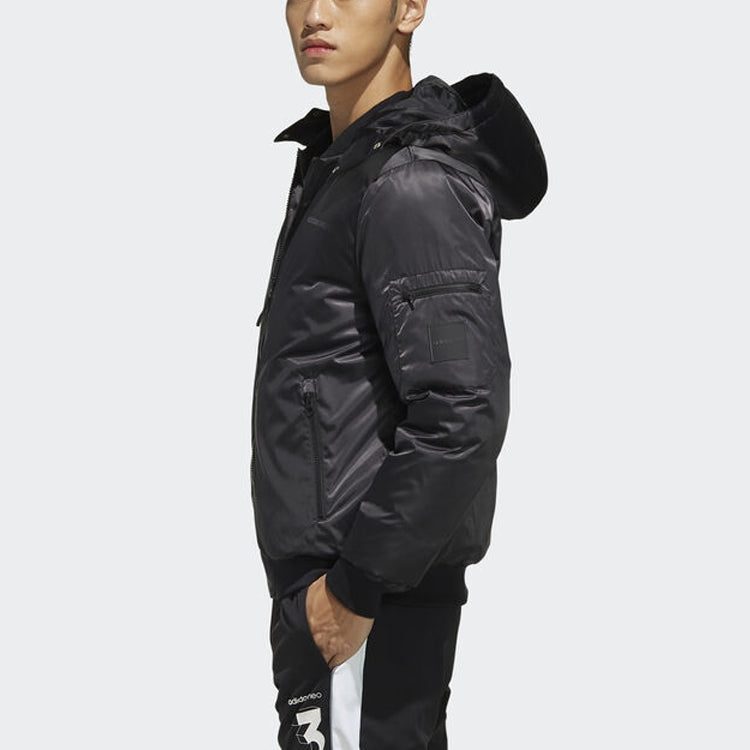 adidas neo protection against cold Stay Warm Sports hooded down Jacket Black EI4438