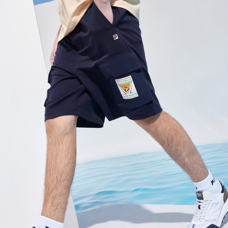 FILA Logo Letter Printing Pocket Short Pant Male Blue F11M128655F-NV