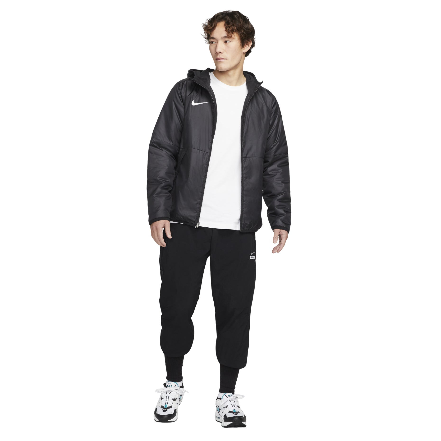 Nike Solid Color Hooded Long Sleeves Jacket Black CW6768-010