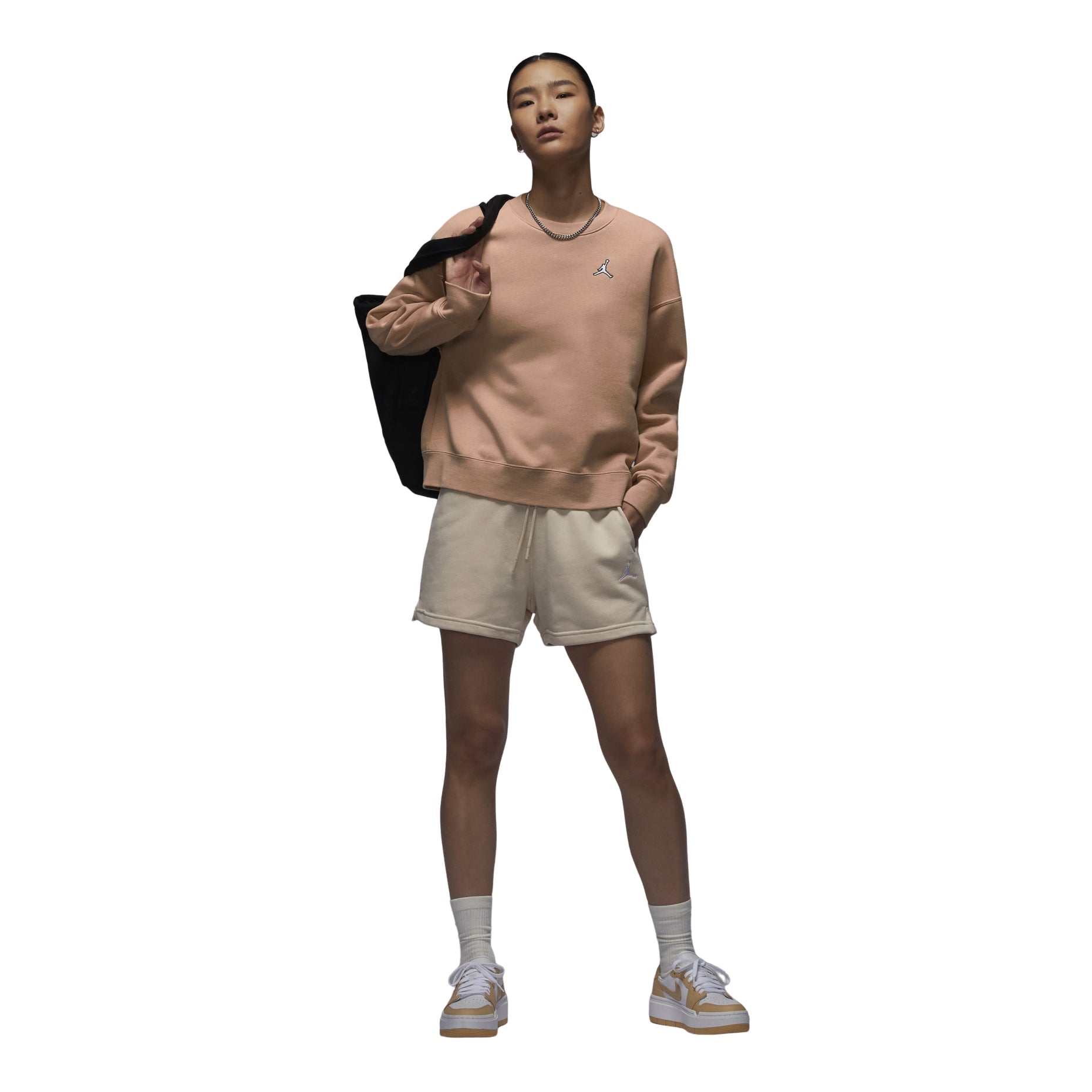 (WMNS) Air Jordan Brooklyn Fleece Shorts Asia Sizing 'Light Brown' HJ1366-203