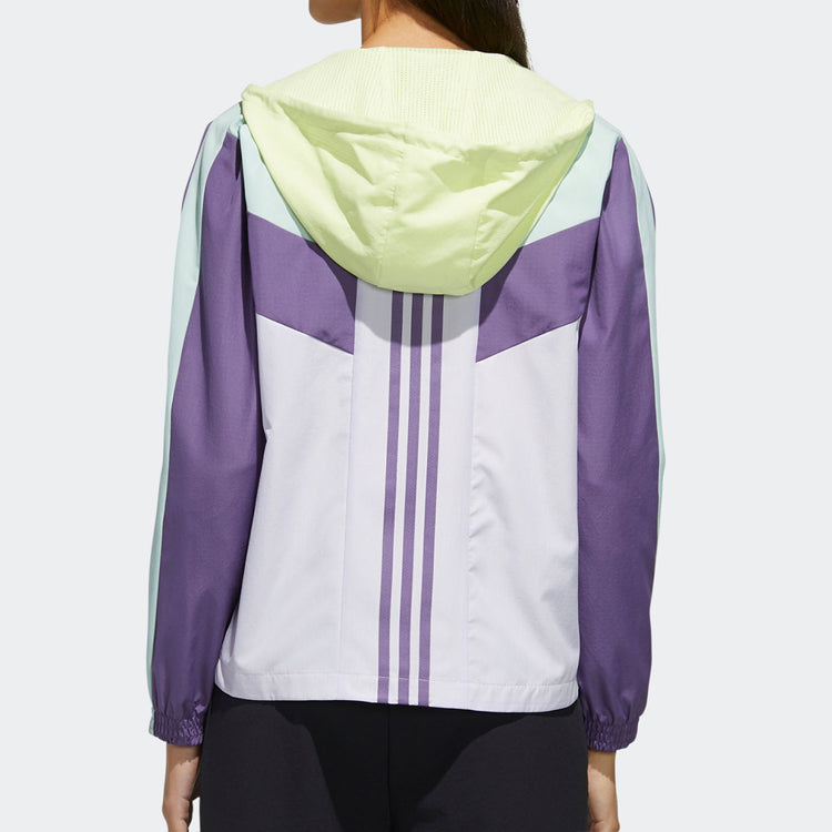(WMNS) adidas neo Colorblock Adjustable Sports Jacket Yellow Purple FN6505