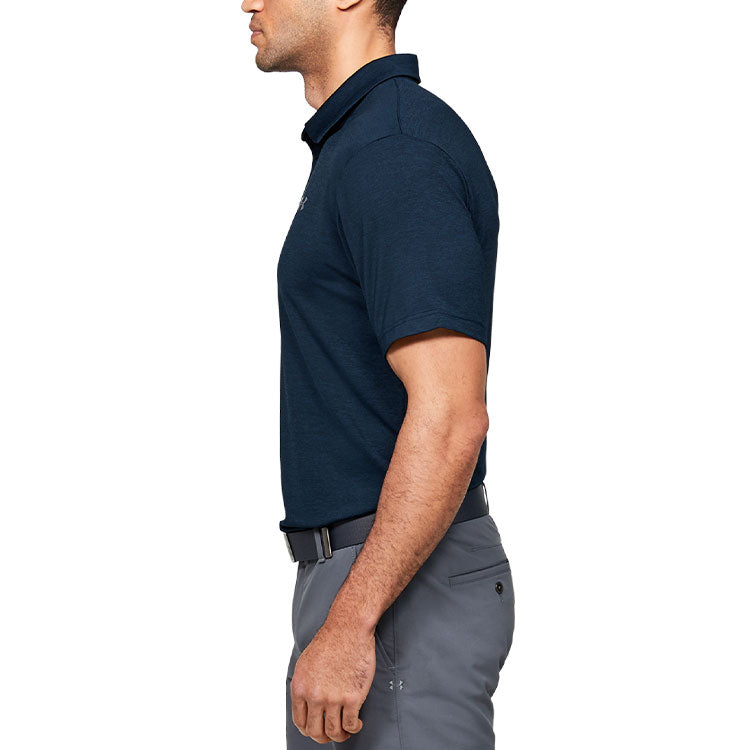 Men's Under Armour Playoff Golf Sports Thin and light Breathable Loose Short Sleeve Polo Shirt Navy Blue 1351131-408