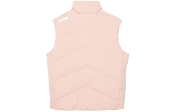 (WMNS) Skechers Letter Printed Down Vest 'Black Purple Pink' L421W110