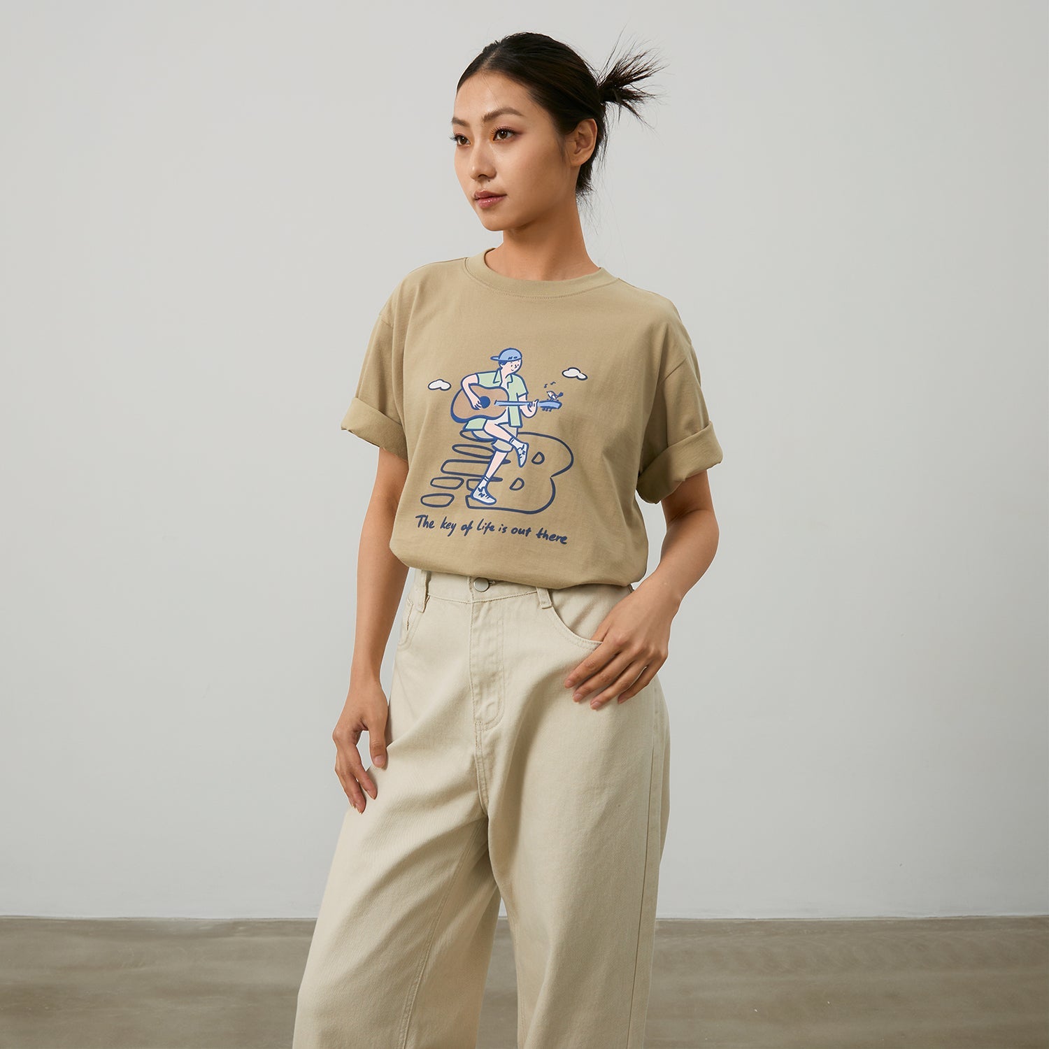 New Balance x PK Guitar Graphic T-Shirt Asia Sizing 'Light Brown' NEE26021-LB
