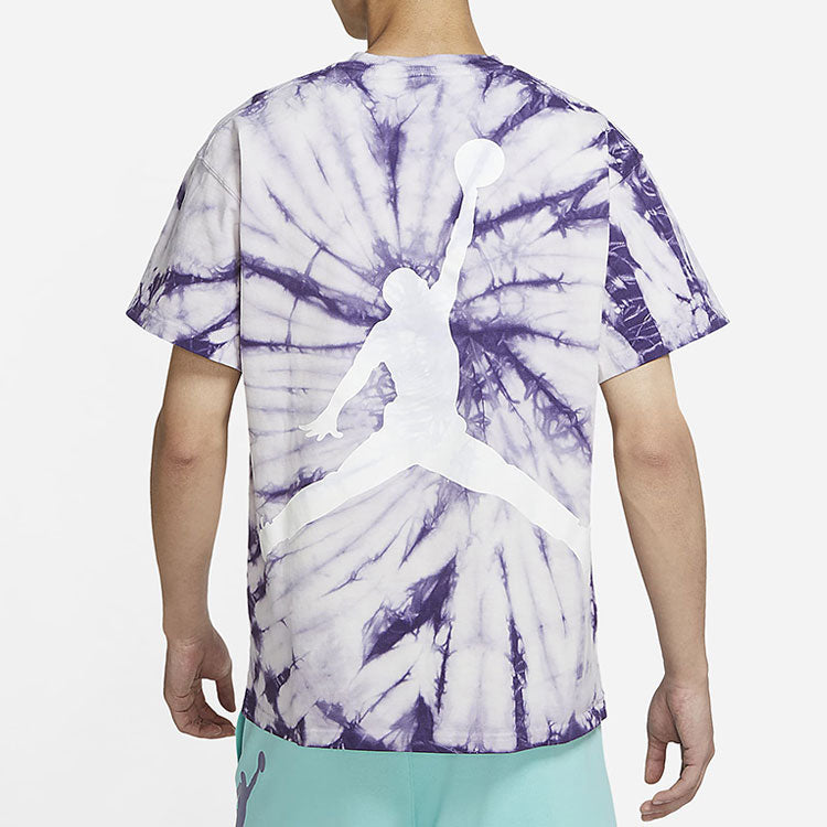 Air Jordan Tie Dye Printing Loose Knit Short Sleeve Purple DQ3903-102