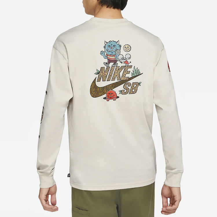Nike SB Cartoon Logo Printing Pocket Skateboard Long Sleeves Light Brown CZ6176-104