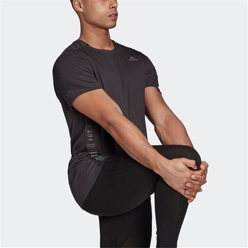 adidas Premium Tee M Reflective Running Sports Short Sleeve Black GL2008