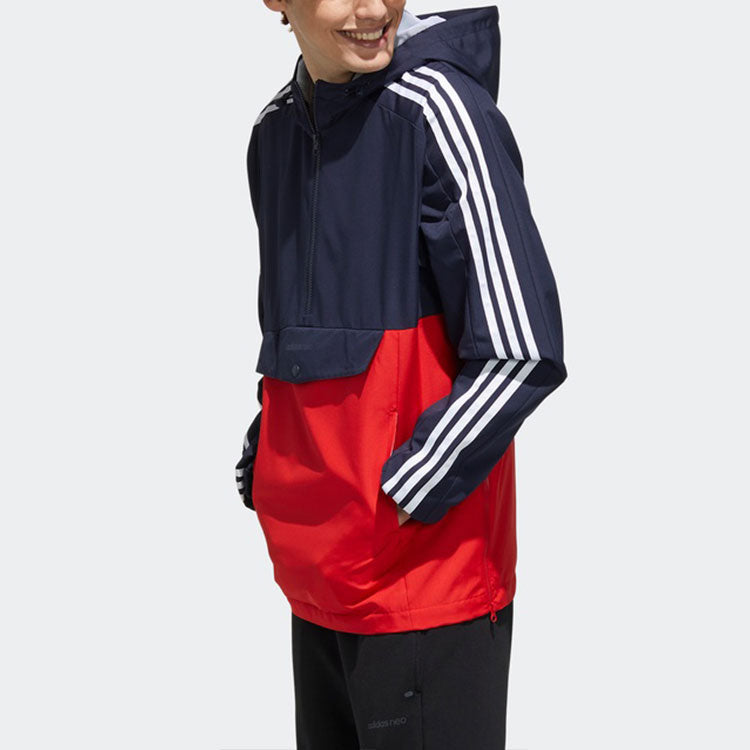 adidas neo Casual Windproof Sports Hooded Jacket Blue GJ8952