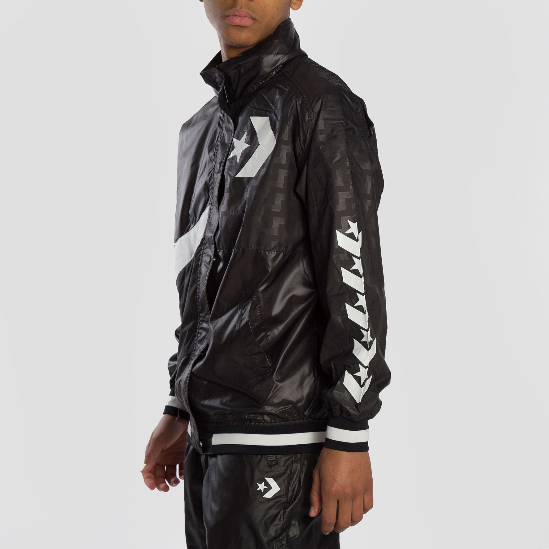 (WMNS) Converse Casual Sports Logo Hooded Jacket Black 10017653-A01