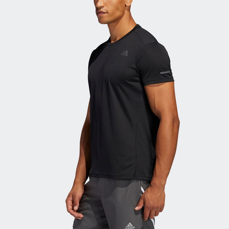 adidas Run It Tee M Logo Training Sports Short Sleeve Black FL6972