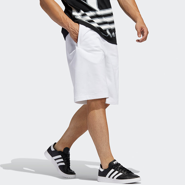 adidas originals Shadow Tref SH Logo Printing Running Sports Shorts White FM1543