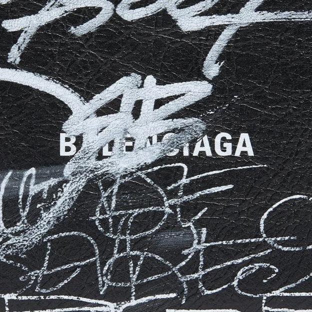 Balenciaga Square Folded Graffiti Wallet 'Black White' 594549210LH1090
