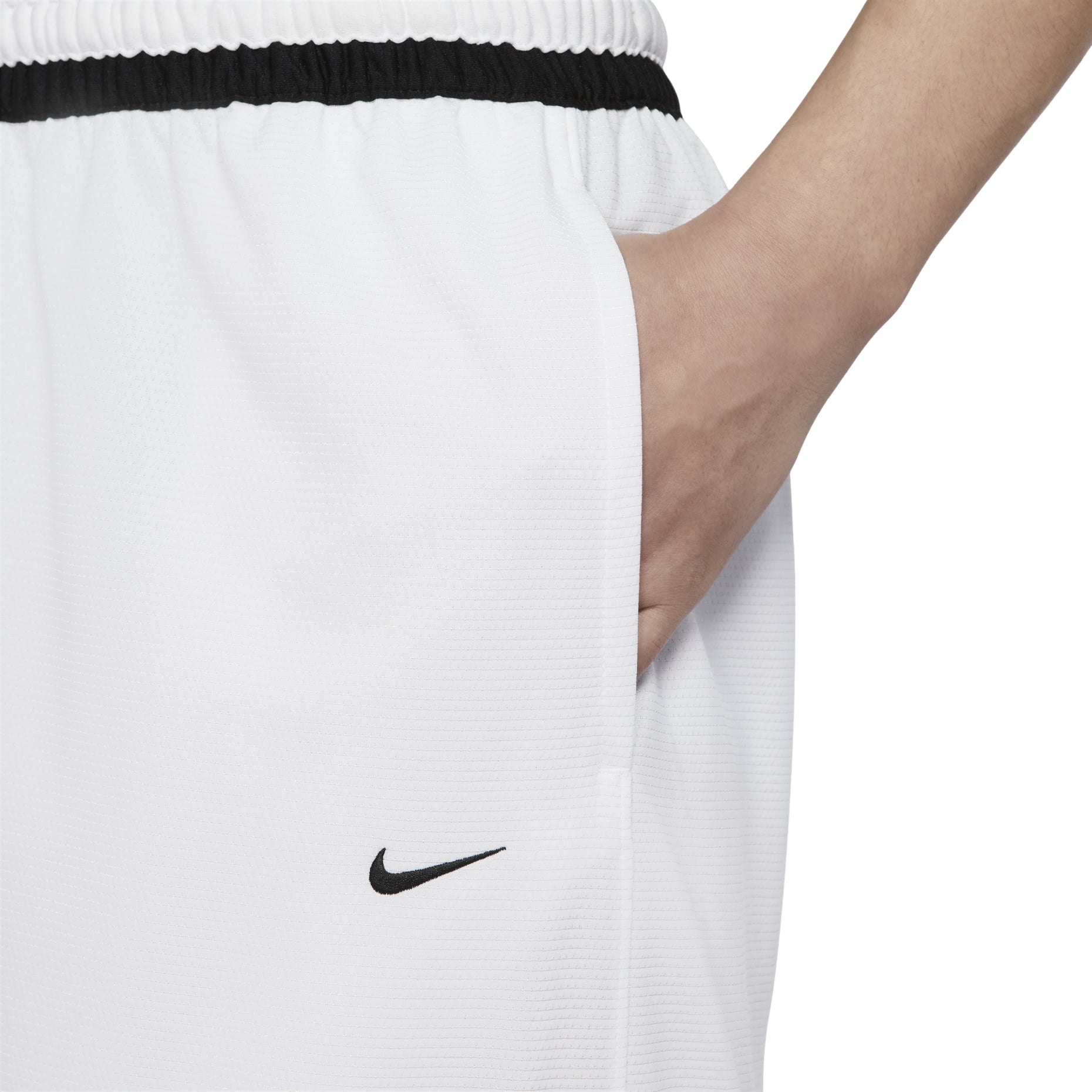 Nike Dri-Fit DNA Logo Printing Stripe Drawstring Lacing Sports Shorts White DH7161-100