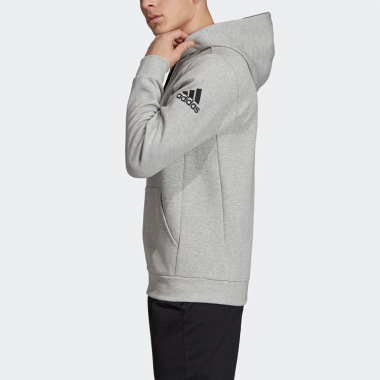 Men's adidas Zipper Hooded Track Jacket Gray DX7658