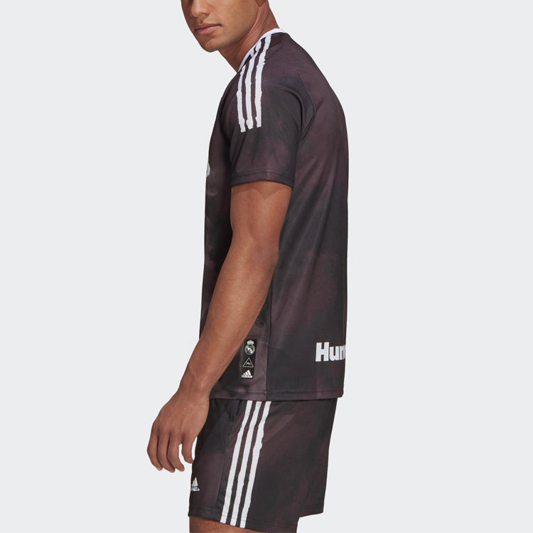 adidas x Crossover Printing Soccer/Football Sports Short Sleeve Jersey real Madrid Black GJ9110