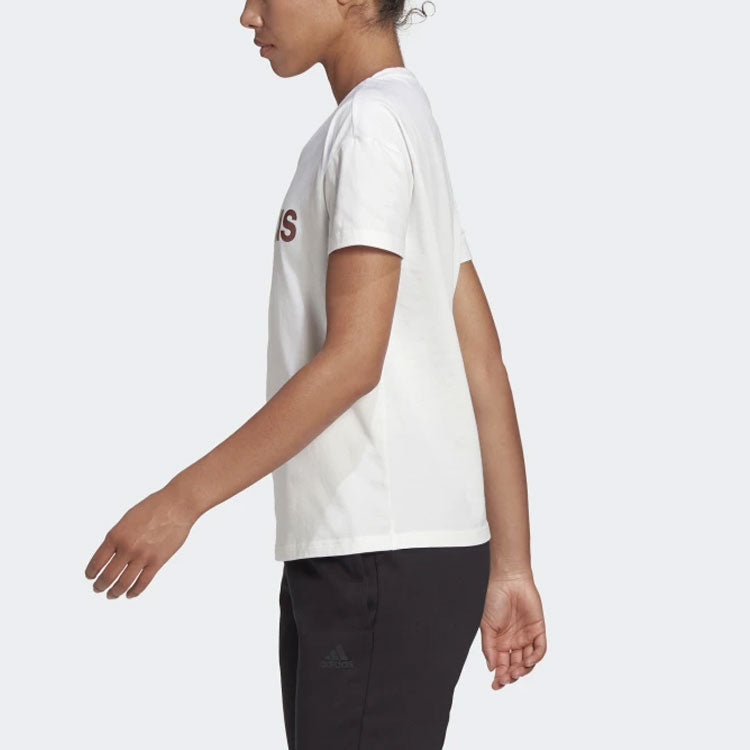 (WMNS) adidas Alphabet Printing Round Neck Training Sports Short Sleeve White GL7802