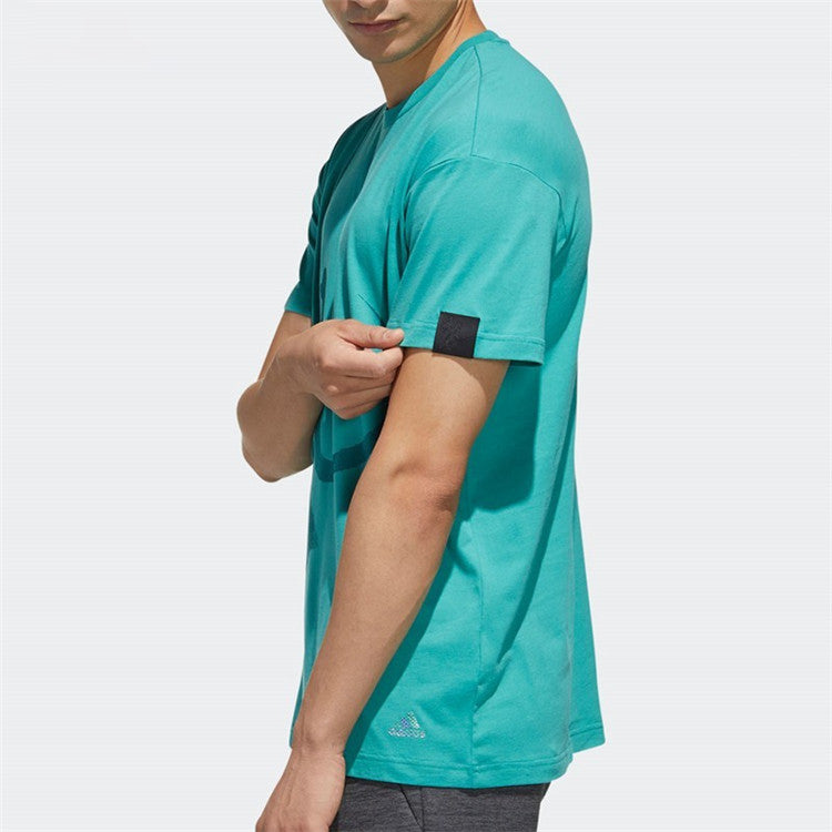 adidas Sports Round Neck Short Sleeve 'Teal Green' FM9363