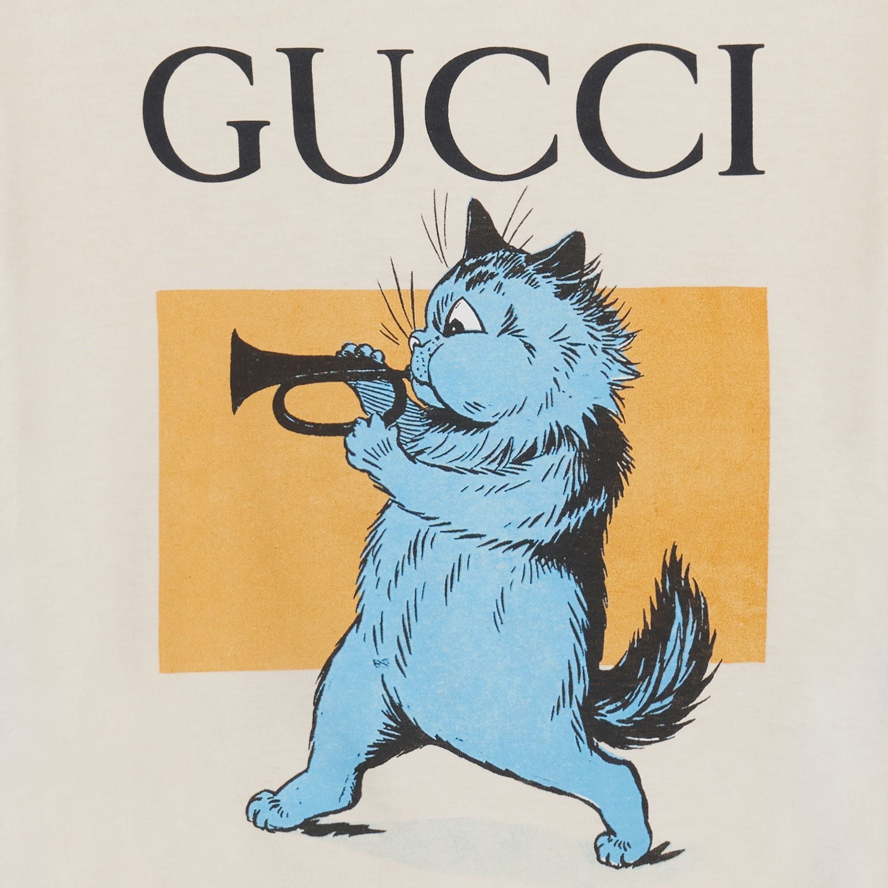(PS) Gucci Cotton Web Cat Print T-Shirt 'Ivory' 575114-XJEZP-9756