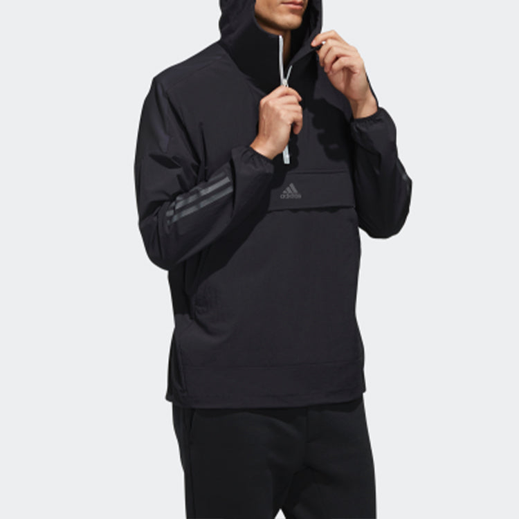 Men's adidas O2 Jkt Anorak Half Zipper Black EH3764