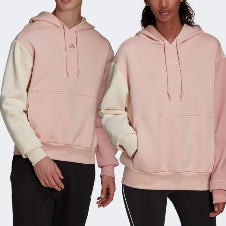 adidas Colorblock Splicing Loose Sports Couple Style White Pink HU0413