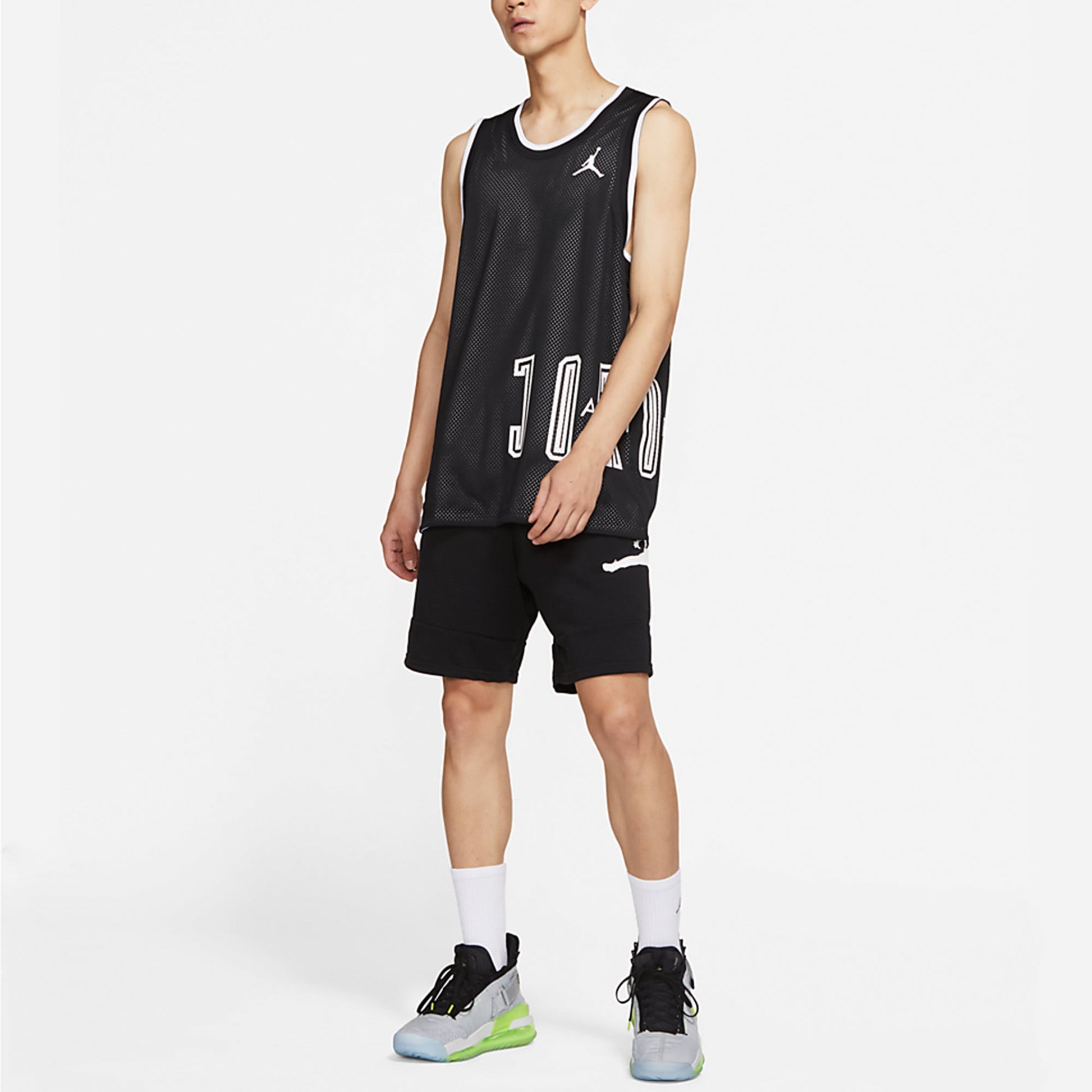 Men's Air Jordan Sport Dna Logo Printing Reversible Breathable Basketball Sports Black Vest DA7235-010