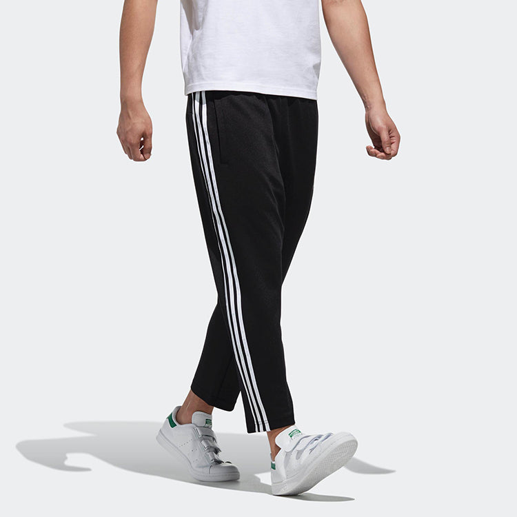 adidas originals Classic Stripe Loose Straight Cozy Casual Sports Pants Black DN8039