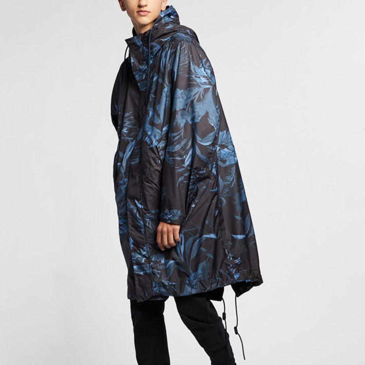 Nike Aop Printed Hooded Parka Coat 'Blue Black' AR1599-010