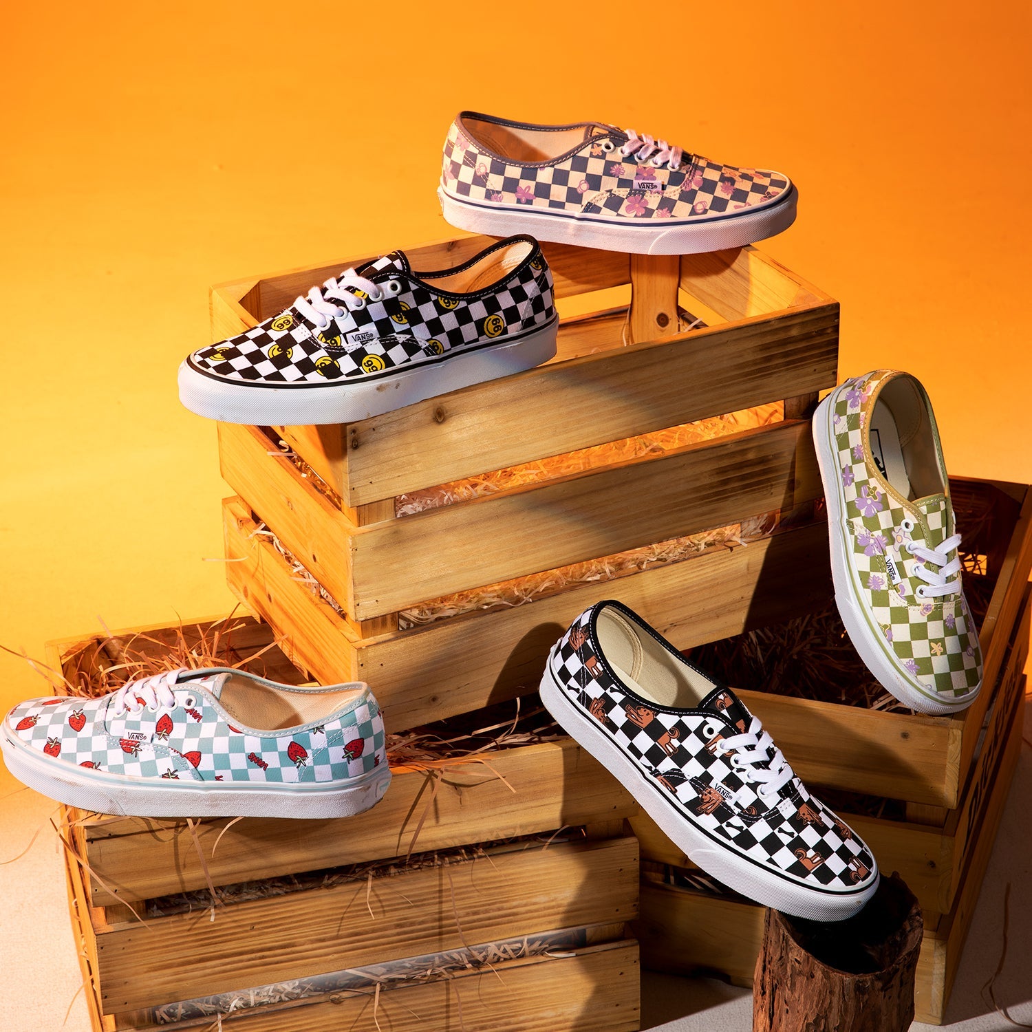 Vans Wallpaper Authentic Checkered Floral 'Green White' VN0A5KS9CCF